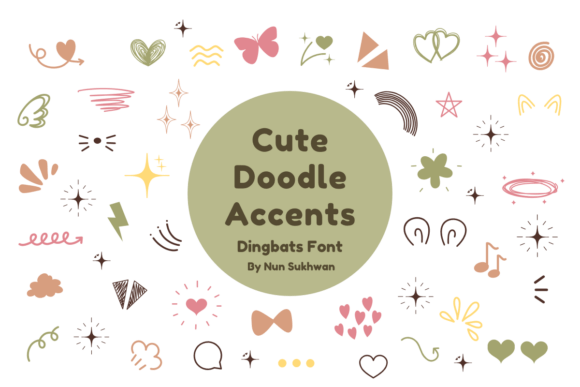 Cute Doodle Accents: A Playful Typeface for Modern Web Design