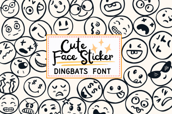 Cute Face Sticker: A Playful Dingbats Font for Your Business
