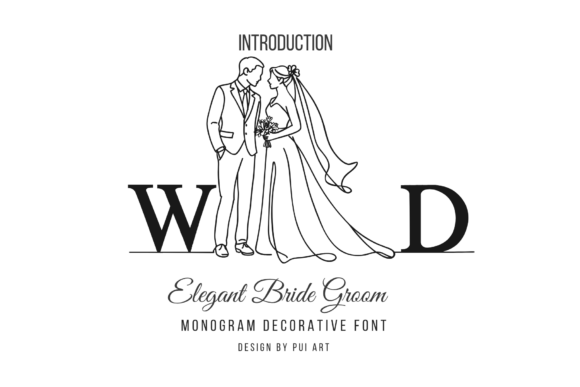 Elevate Your Brand with the Elegant Bride Groom Monogram Font