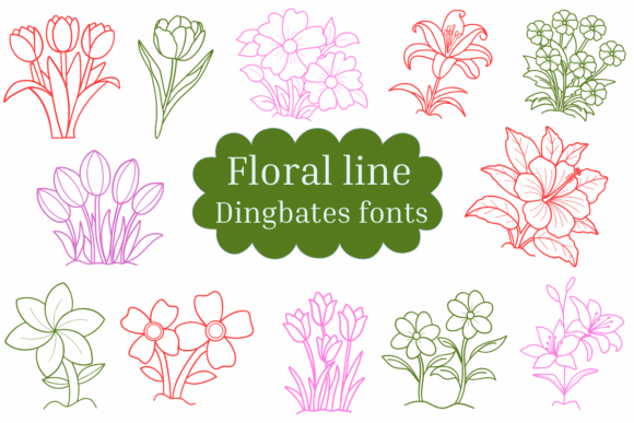 Floral Line: A Botanical Dingbats Font for Web Design