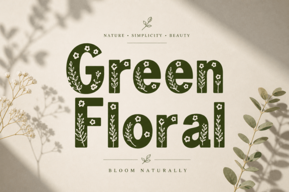 Green Floral: A Decorative Display Font for Handmade Creations