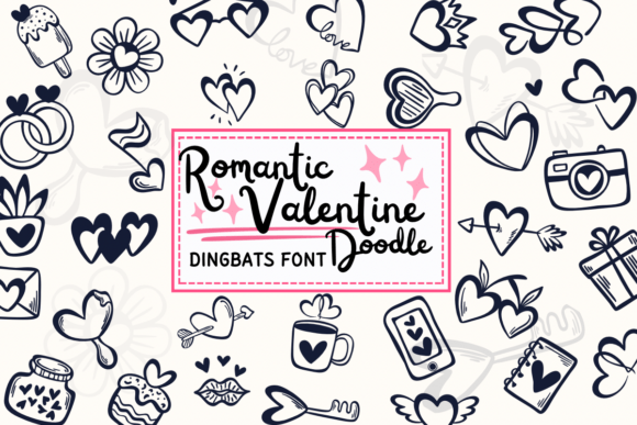 Romantic Valentine Doodle: A Sketch-Style Dingbats Font for Handmade Products