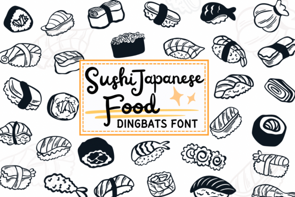 Sushi Japanese Food Font Review: A Dingbats Typeface with Sketch Style Charm