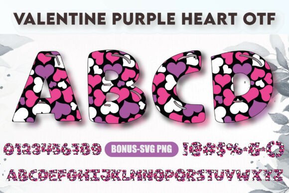 Valentine Purple Heart Font for Editorial Design and Publishing