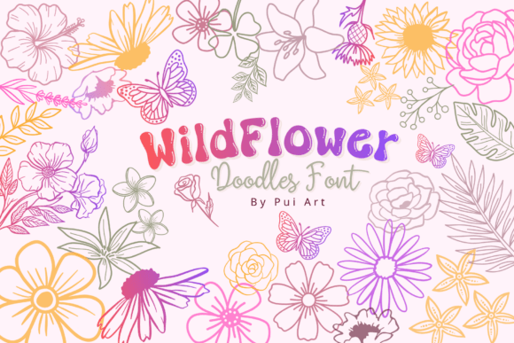 Wildflower Doodles: A Hand-Drawn Dingbat Font for Digital Designers